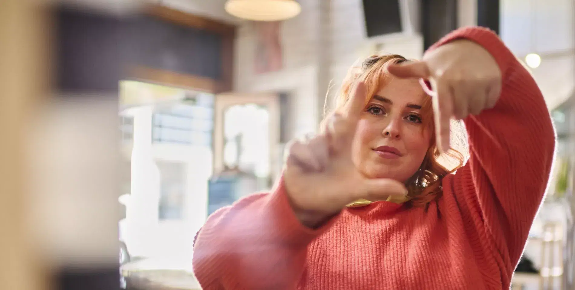 Student framing a shot